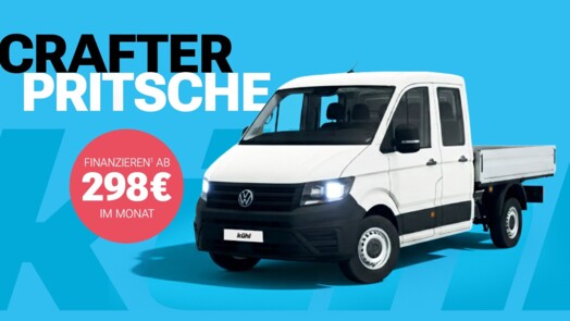 Volkswagen Nutzfahrzeuge Crafter 35 Pritschenwagen Doppelkabine 2,0 l TDI, EU6-EC SCR, 103 kW, (140 PS), Frontantrieb